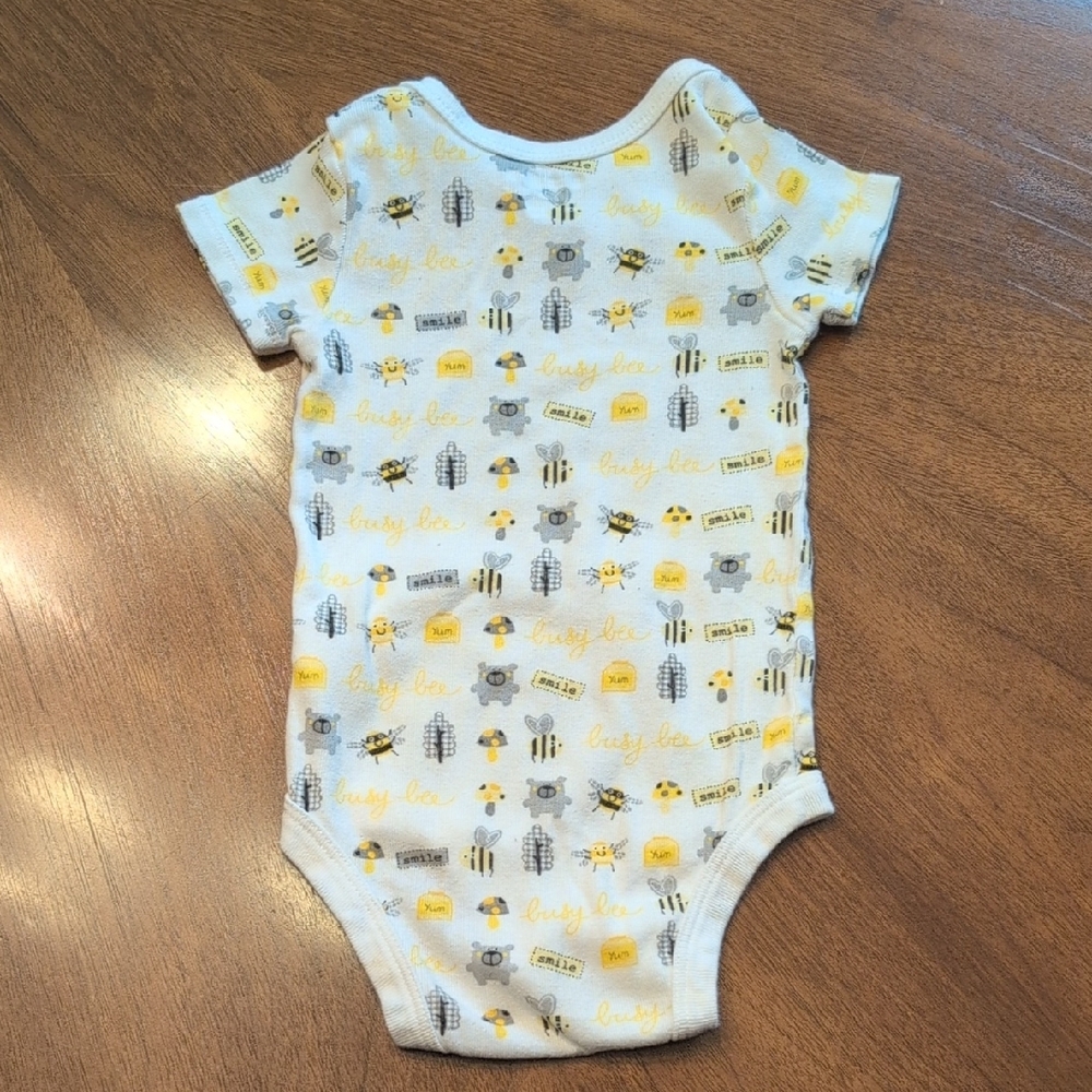 BabiesRUs Yellow and Gray Bee Print Bodysuit - Picture 3 of 3